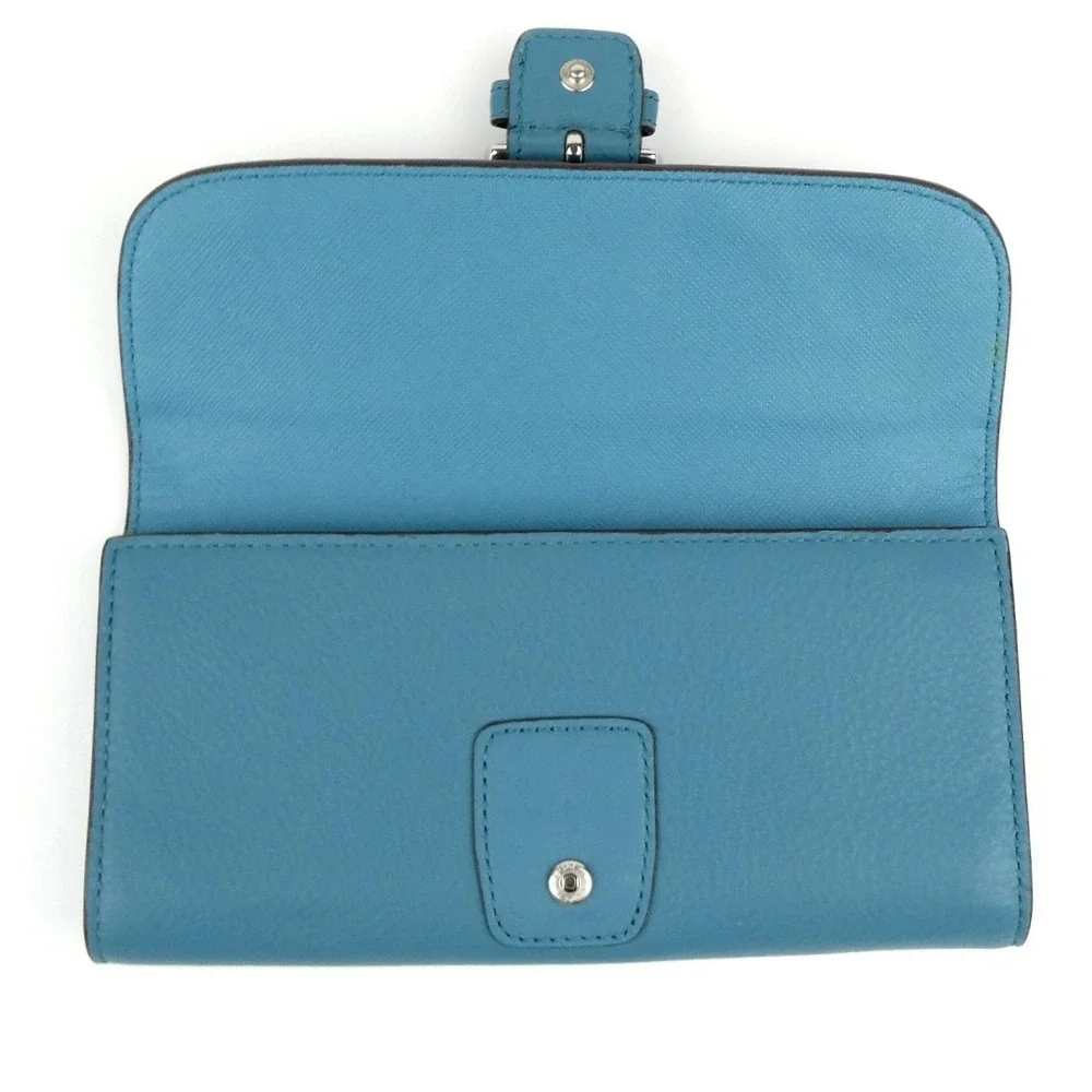 Coach Soho Teal Leather Trifold Wallet